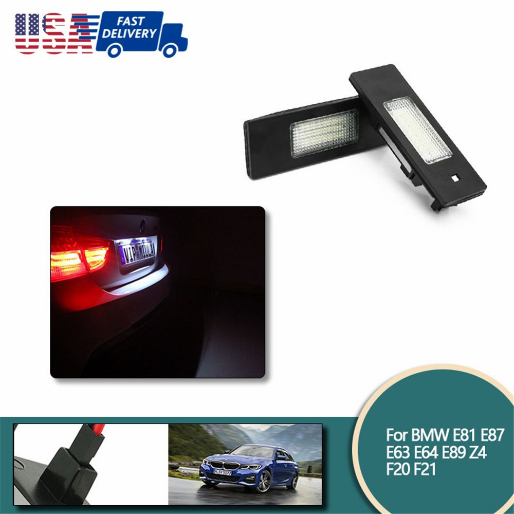 2Pcs For BMW 1 Series E81 E87 E87N F20 F21 LED License Plate Light Assembly Kit