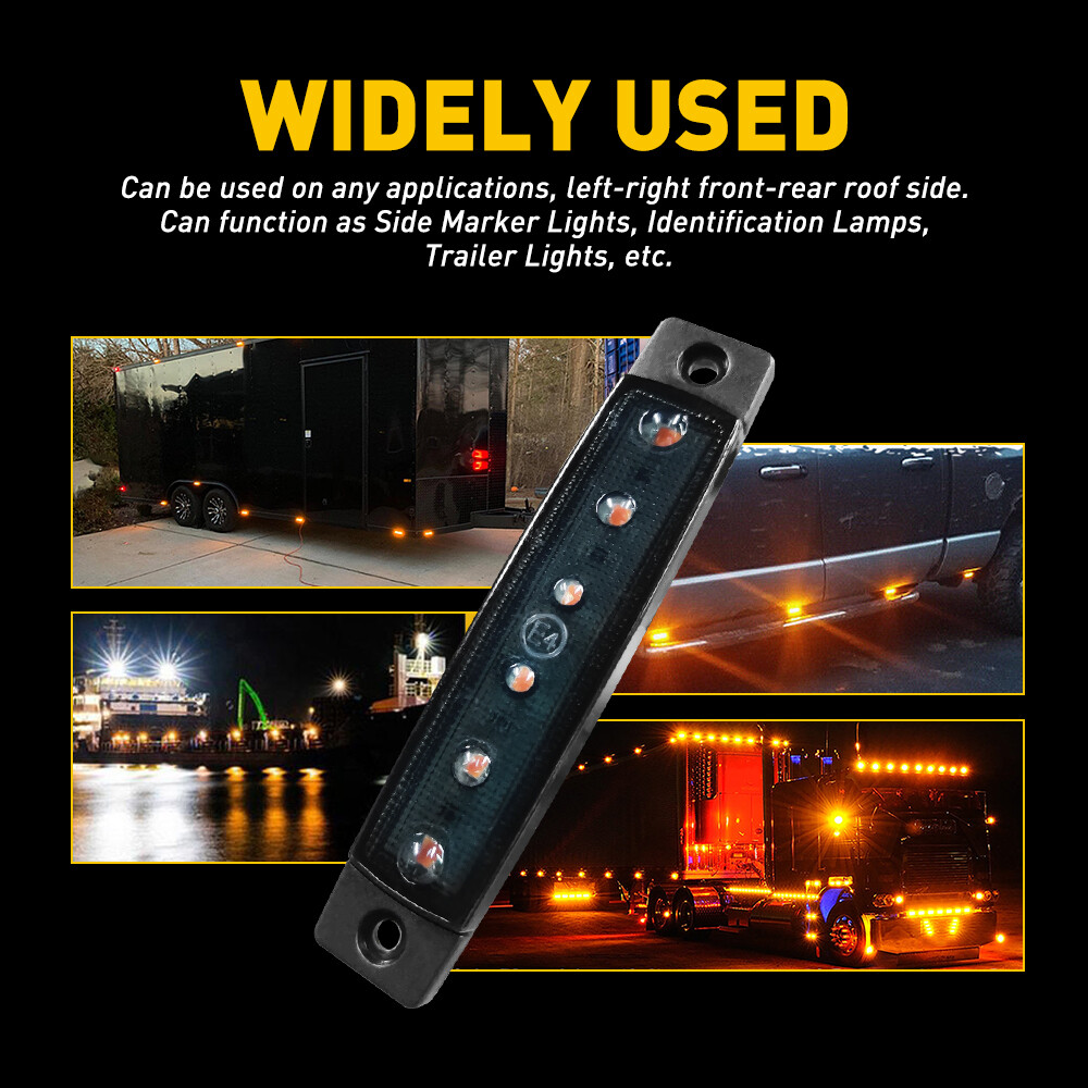 Amber Smoked Strip LED Running Lights For Truck Trailer Signal lights Waterproof