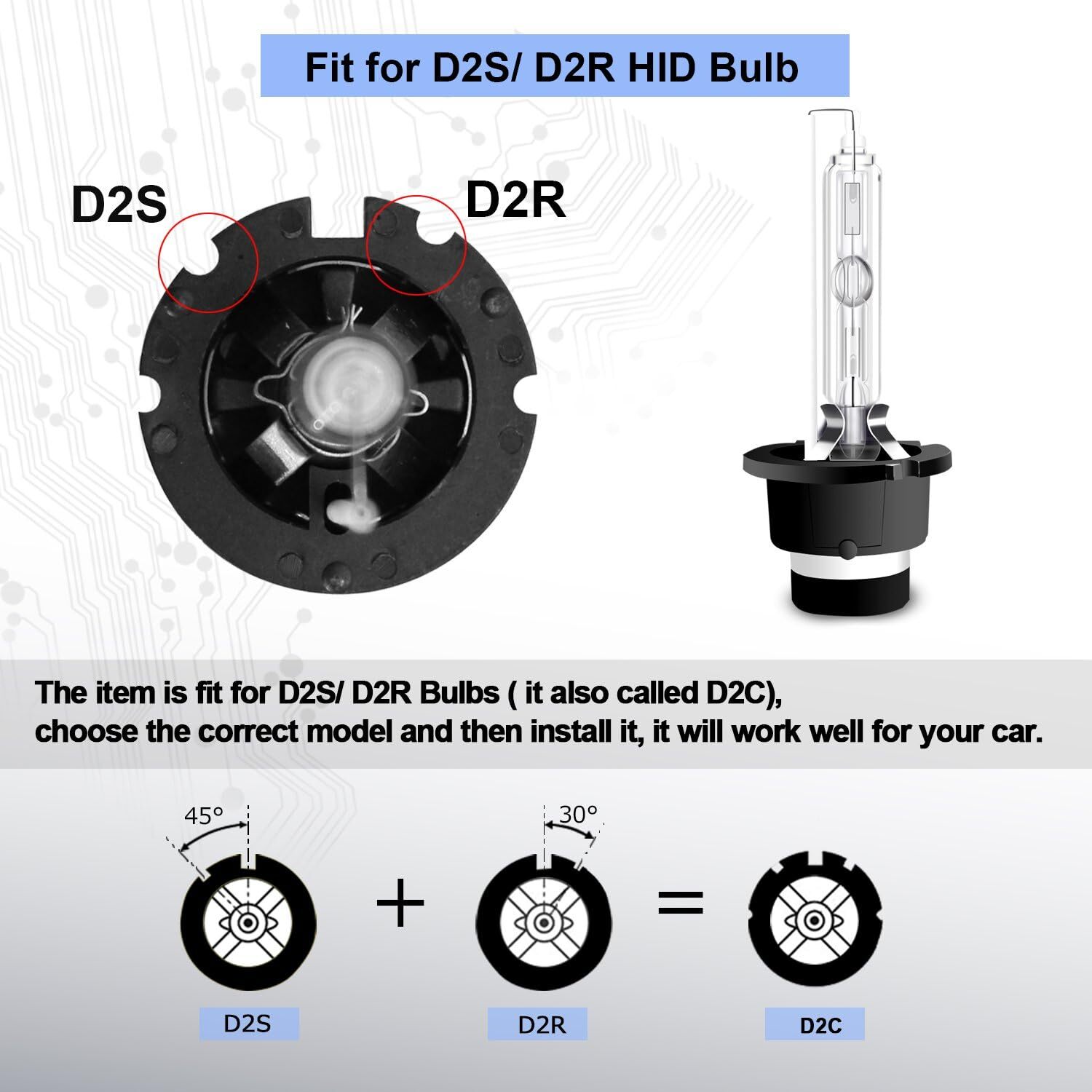 PAIR 6000K D2S D2R D2C HID Xenon Bulbs Factory Headlight HID Replacement