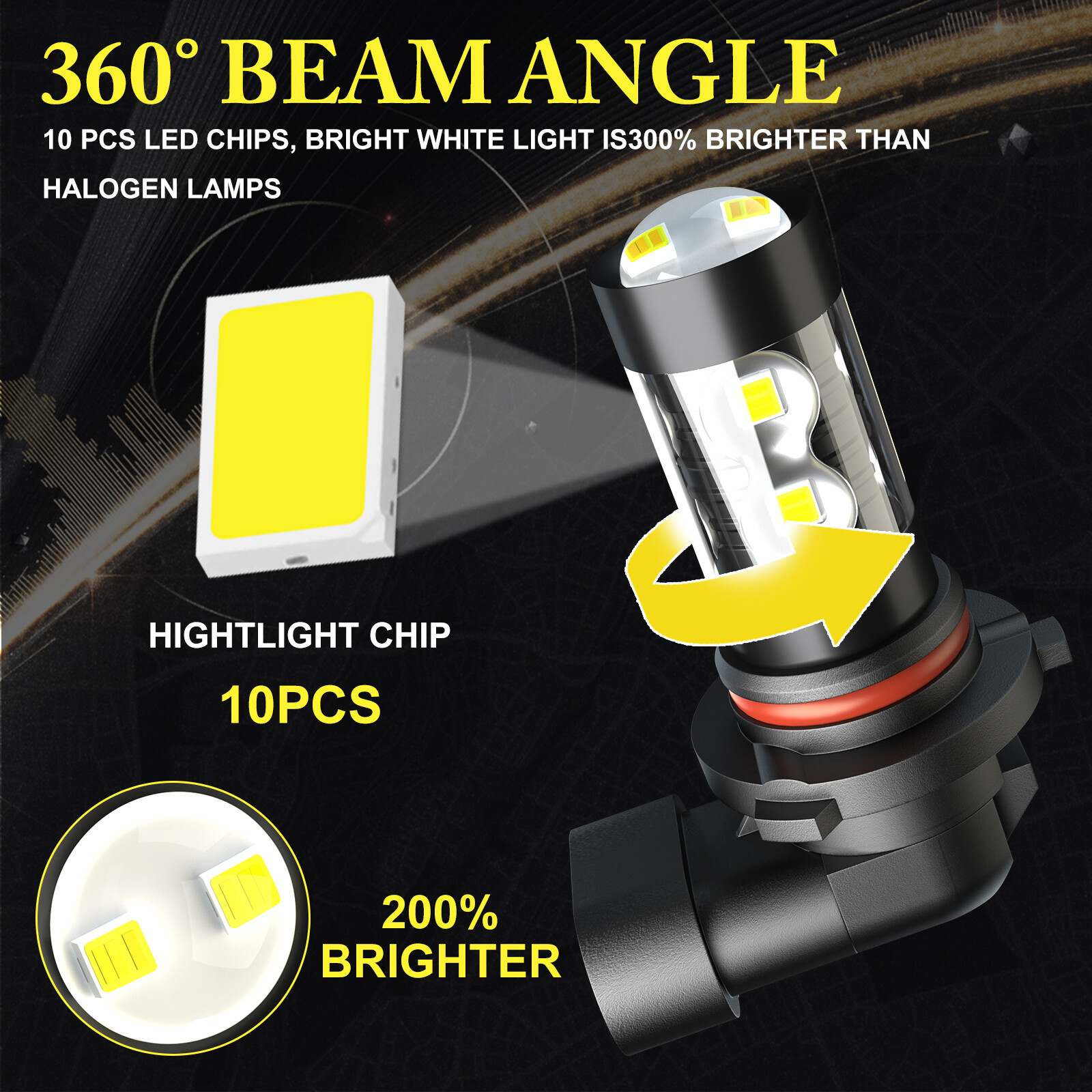 For Ford F250 F350 F450 2005-2019 – 6x 6000K White LED Headlight Fog Light Bulbs