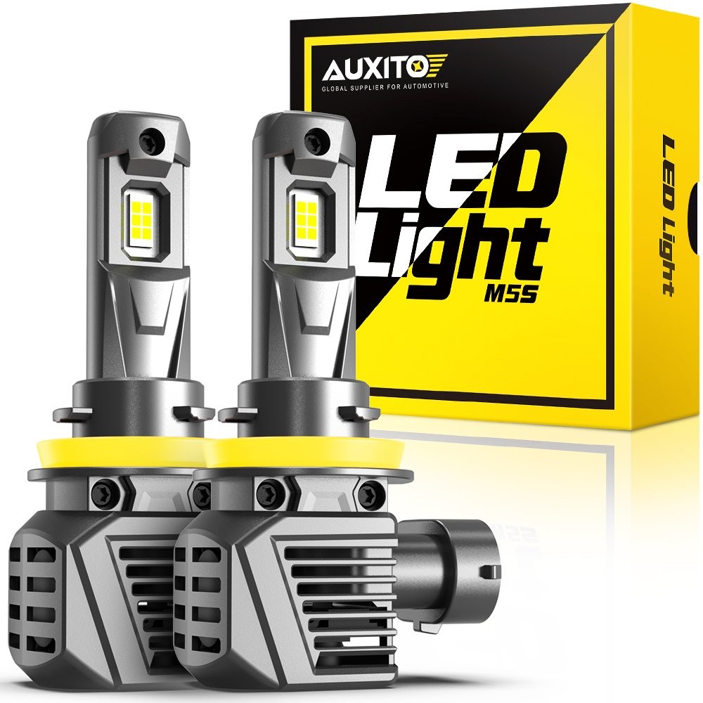 LED Headlight H11/H8/H9 6500K Hi/Lo Beam Bulb 2-20X White Lamp Canbus AUXITO M5S
