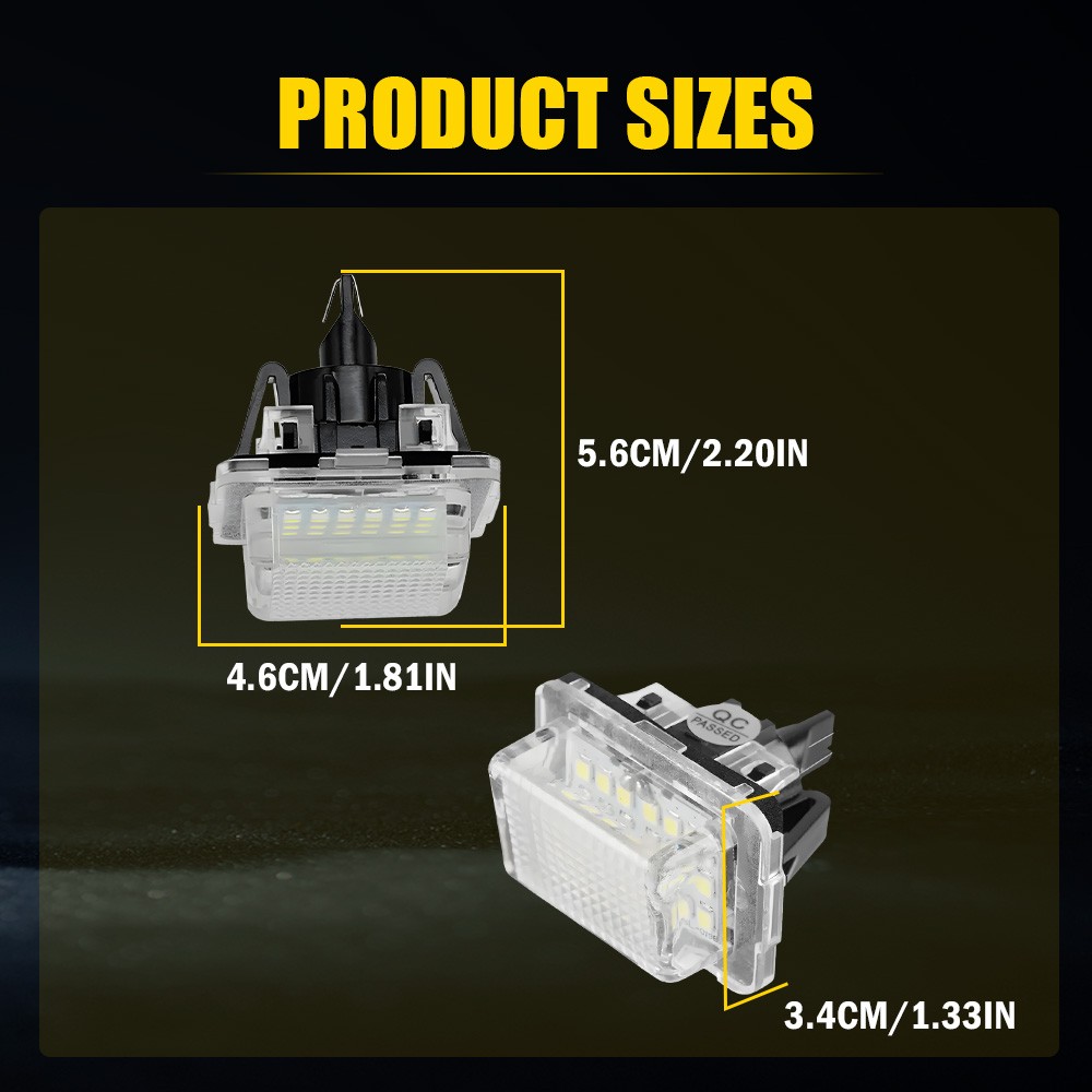 2Pcs Rear LED License Plate Light Lamps For Mercedes Benz C-Class W204 2007-11