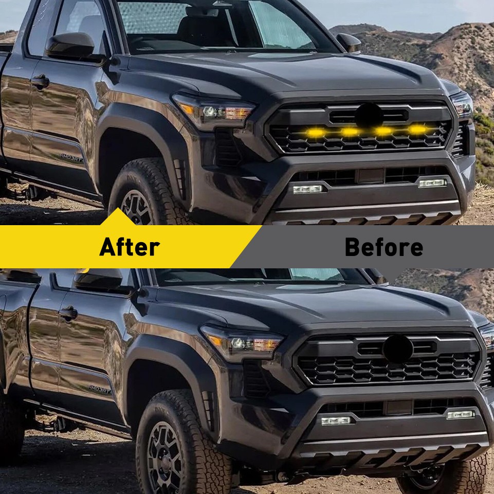 LED Grille Lights Lamp Amber Lamp Smoked Lens For 2024 2025 Toyota Tacoma TR D