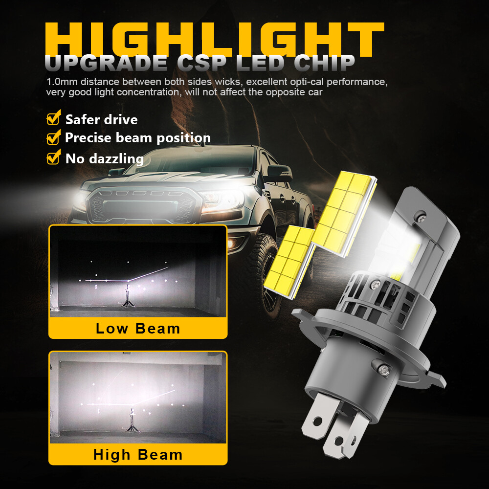 2X H4 9003 LED Headlight High Low Beam Bulbs For Mitsubishi Mirage 2020-2023
