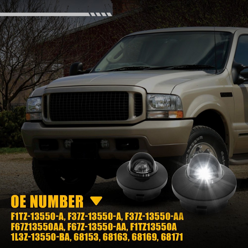 2-20x Rear License Plate Light Housings + Bulb + Socket Fit Ford F150 F250 F350