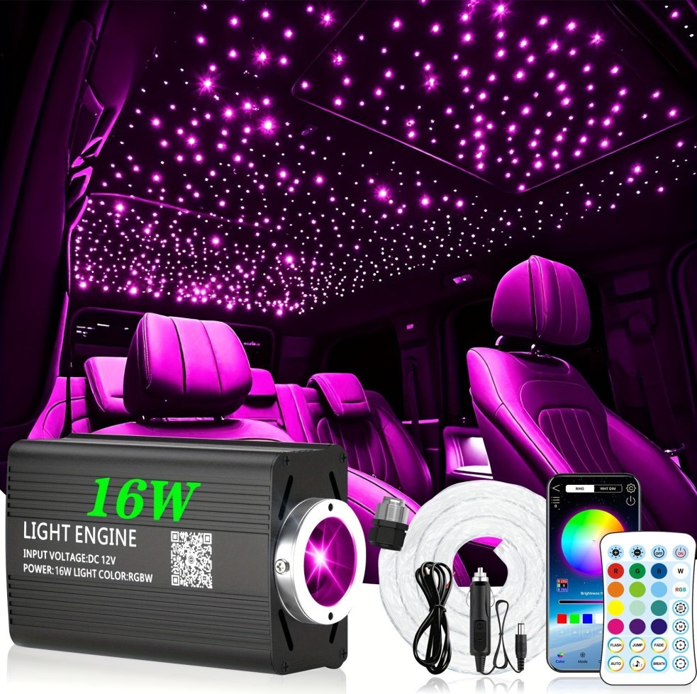 Car Headliner Twinkle&Meteor Star Light Fiber Optic Kit Starlight Car Floor Mats