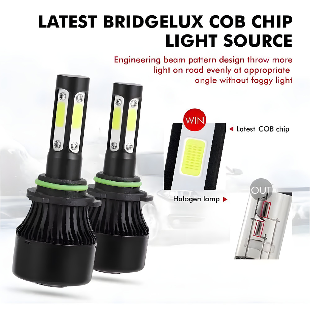 9006 HB4 LED Headlight Bulb Kit Low Beam 12000LM Super Bright 6000K White 2Pcs
