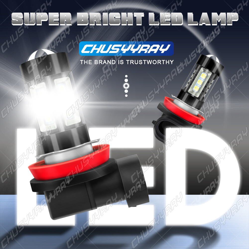 H11 H8 H9 160W High Power 6000K HID White LED Fog Light Bulbs Driving Lamp DRL