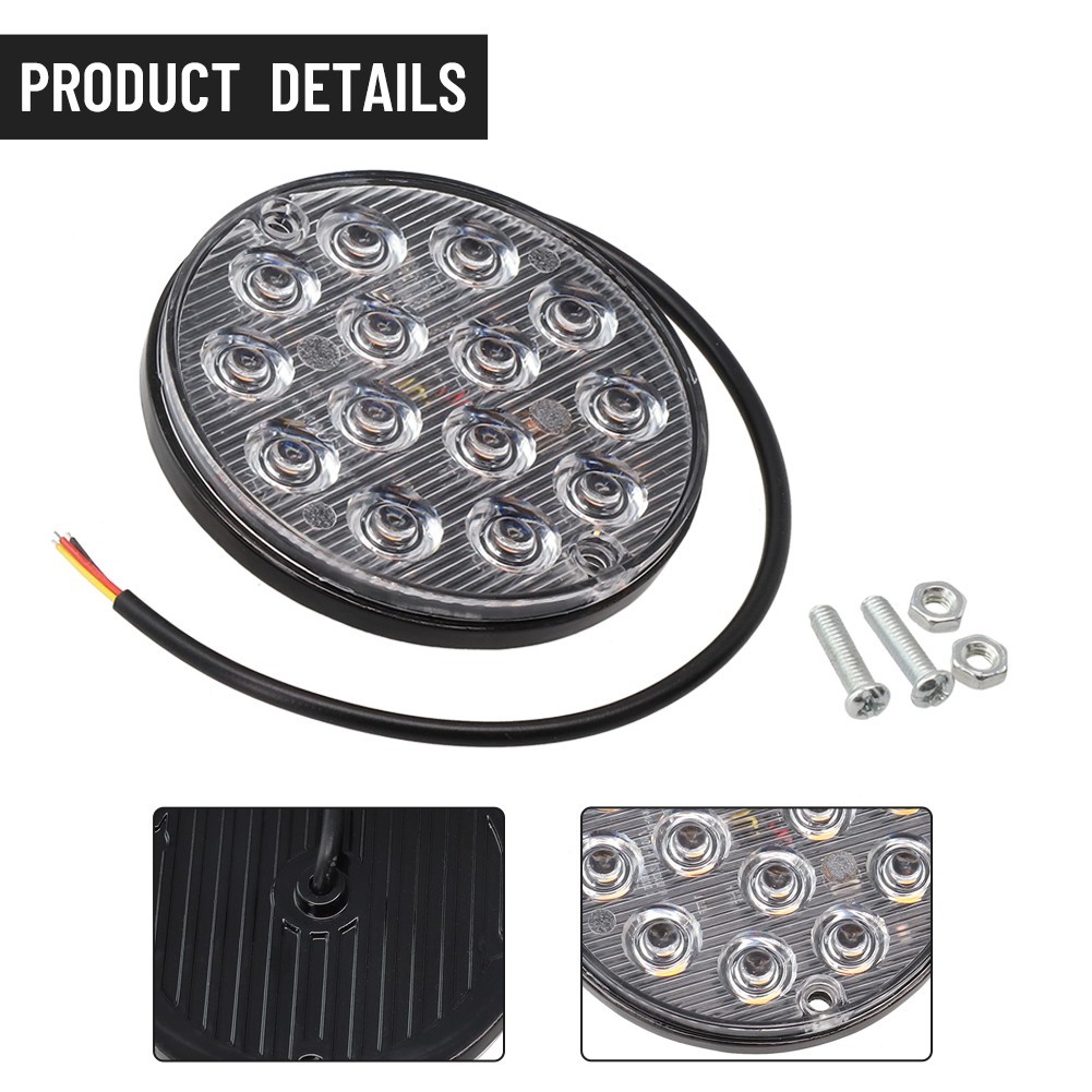 1 Piece Round LED Tail Light 16 LEDs 50000 Hours ABS Material High Quality