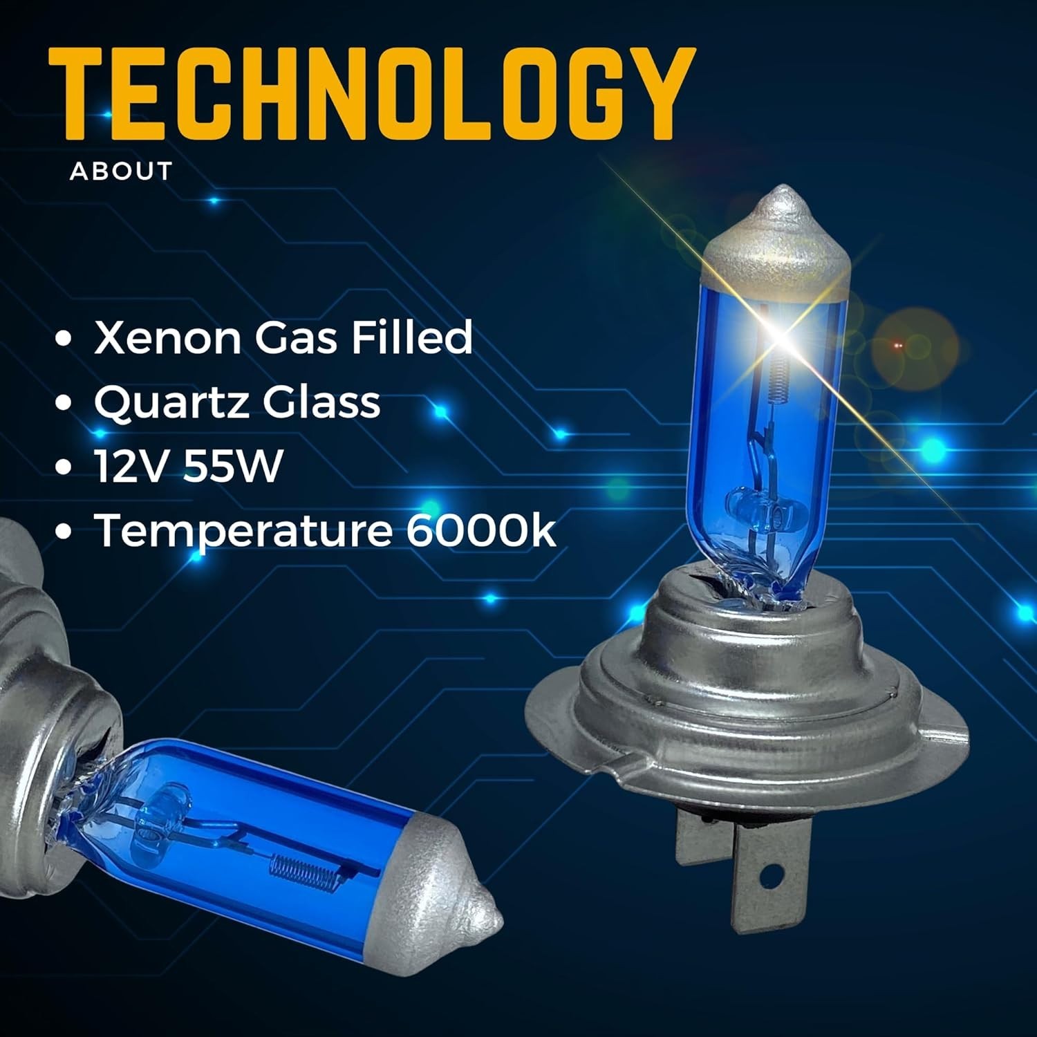 Argo H7 Headlight Bulbs 55w Xenon White 6000k 12v Car Headlight Bulb