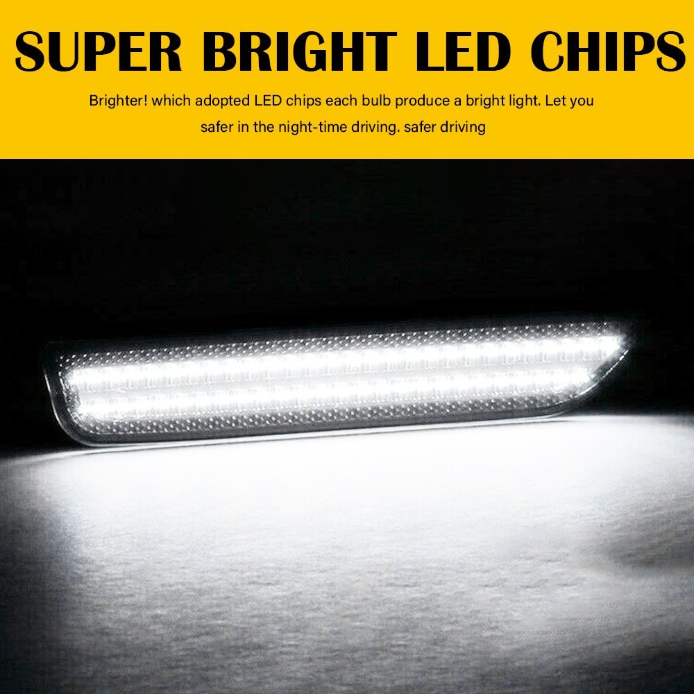 Front Left Right White LED Side Marker Lights For 2010 2011 2012-14 Ford Mustang
