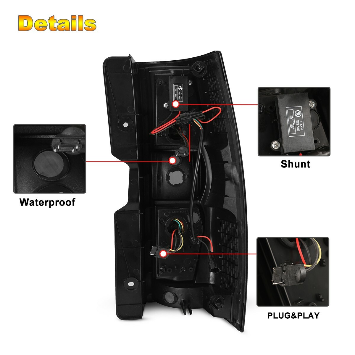 For 2007-2014 Chevy Suburban Tahoe LED Sequential Signal Light Tube Tail Lights