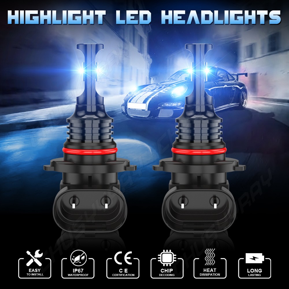 4PCS Mini Combo 9005+H11 LED Headlight Kit High Low Beam Bulbs ICE BLUE 8000K