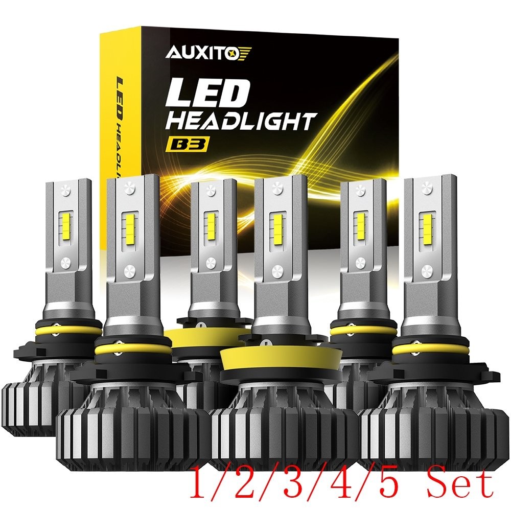 AUXITO Combo LED 9005+9006+H11 Headlight Light Fog Kit High Low Beam Bulbs White