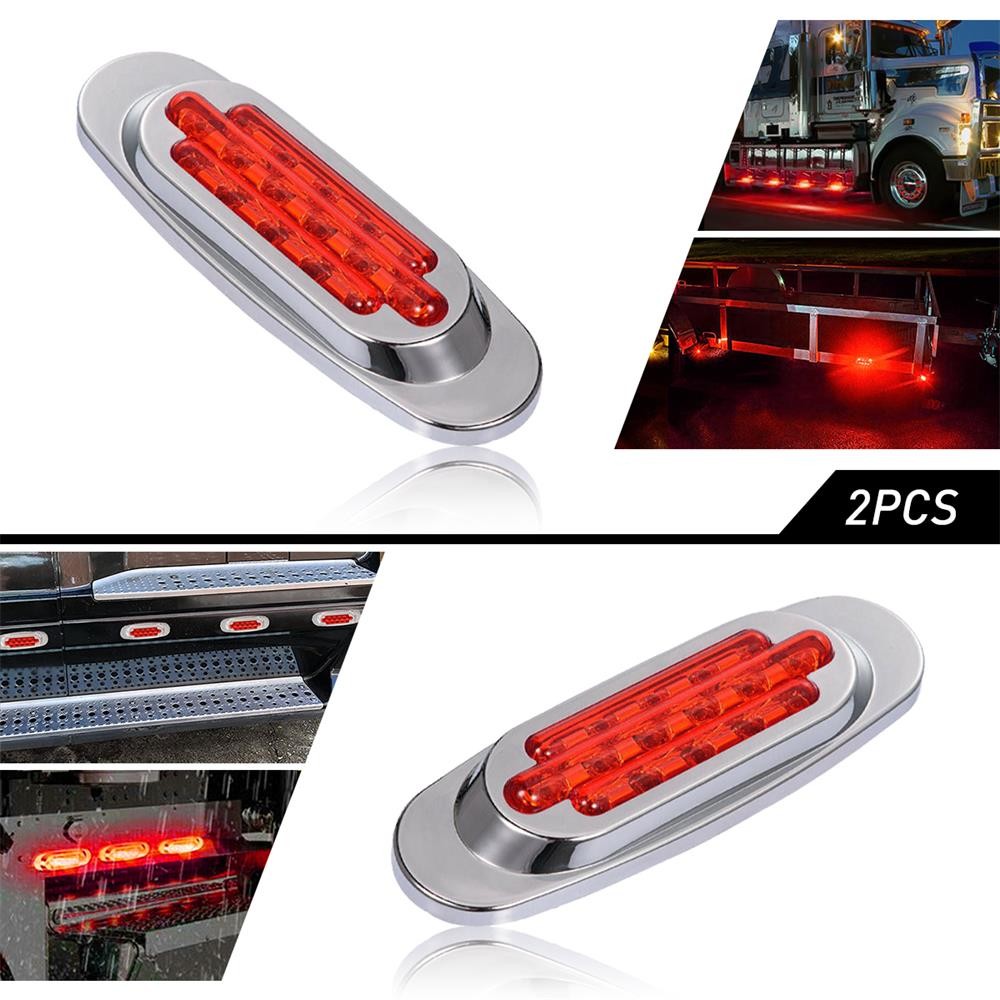LED Red Side Marker Lights Lamp 16-SMD For RV 12V Truck Trailer Accessories