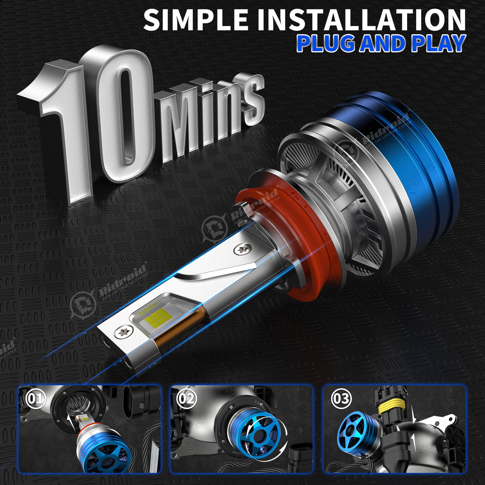 CANBUS H11 LED Headlight Bulb Low Beam H9 H8 Fog Light 160W 36000LM 6500K White