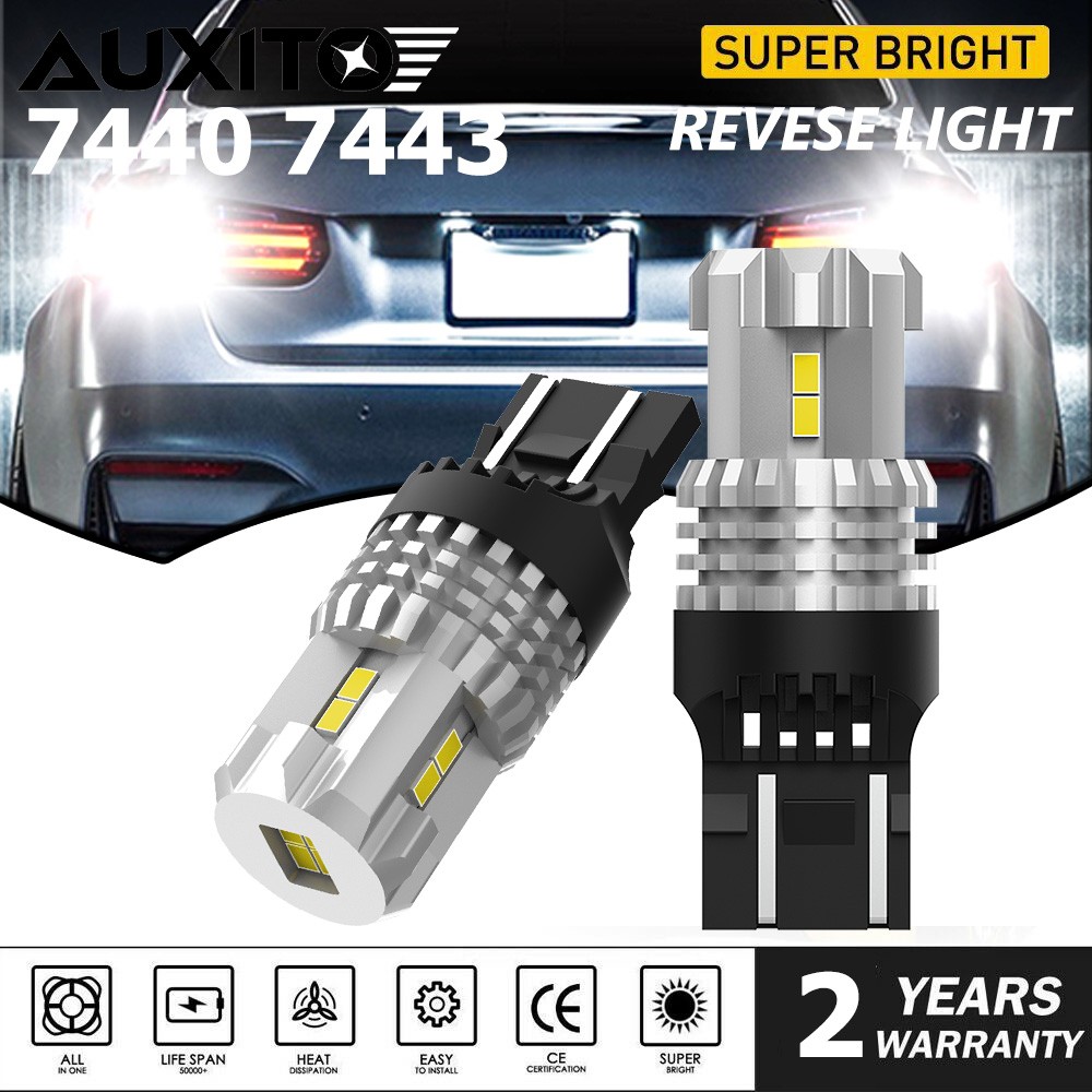 AUXITO 2X 7443 7440 LED Backup Reverse Light Turn Signal DRL Bulbs Bright White