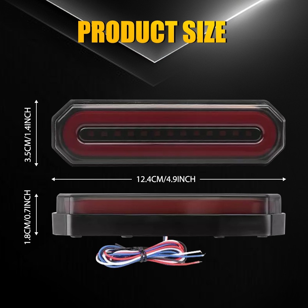 2x Red/Amber 5″ Oval LED Truck Trailer Stop Turn Tail Brake Lights Flowing DRL