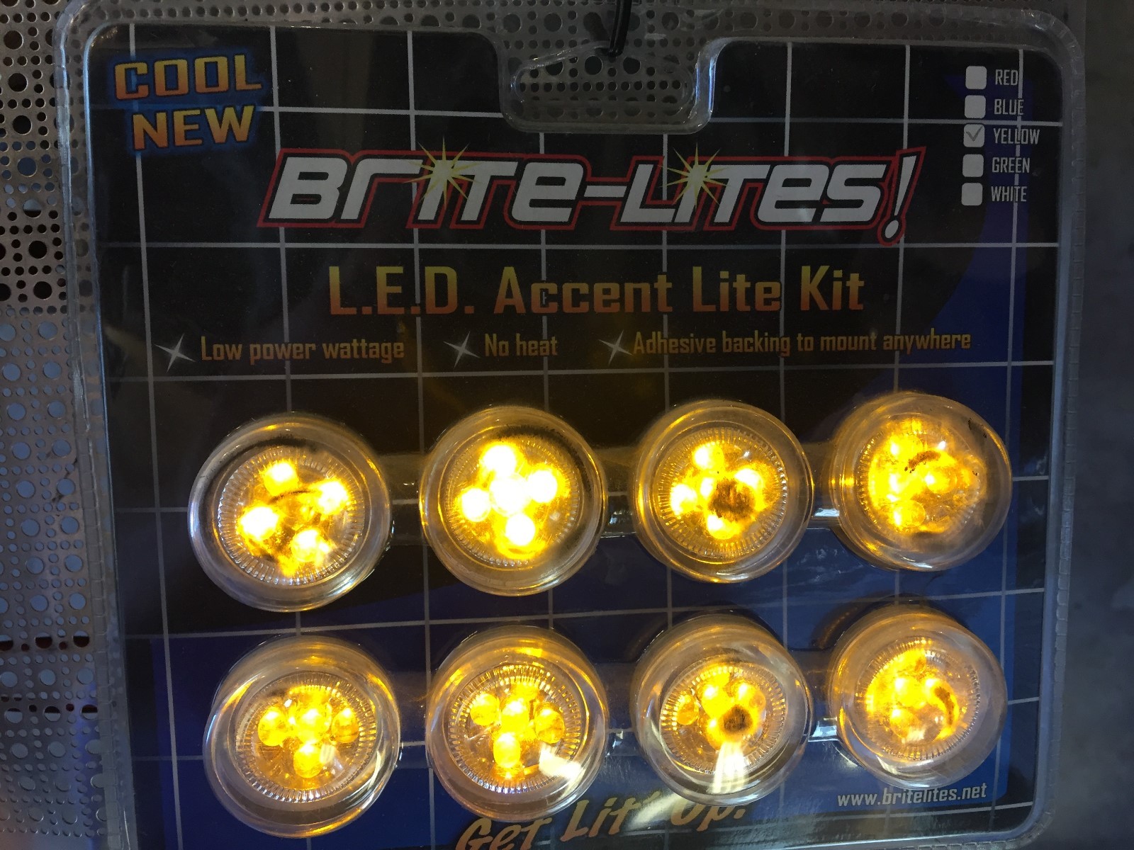 BRITE-LITES YELLOW LED ACCENT KIT, 12VDC, 8 MODULES WITH 5 LED’S EACH