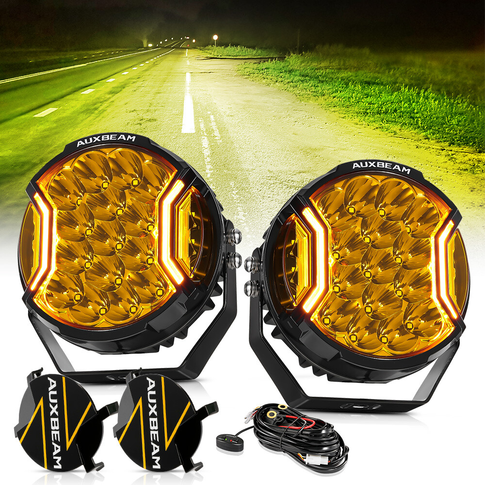 AUXBEAM 7“ 226W Side Shooter LED Work Lights Pods Driving Fog Lamps Amber DRL