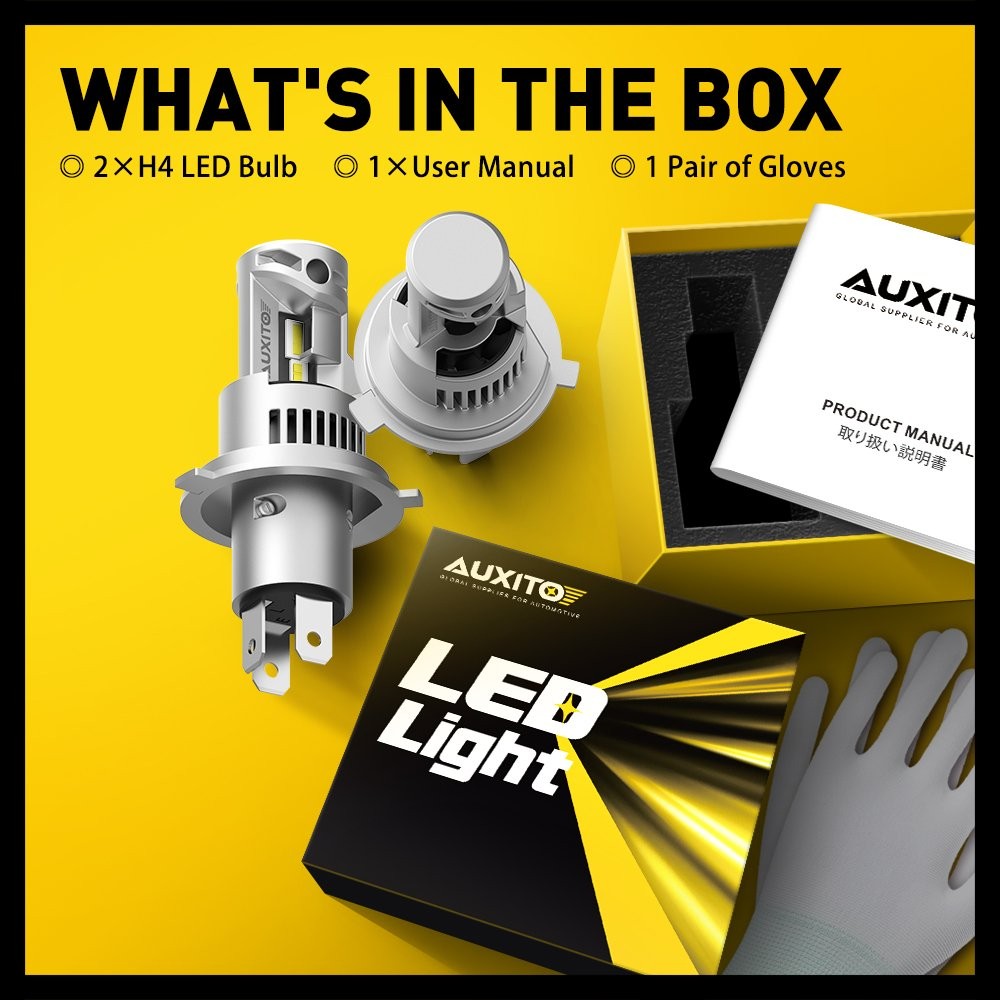 30000LM Brightest 9003 H4 LED Headlight Bulbs High Low Beam Kit White 6000K EAH