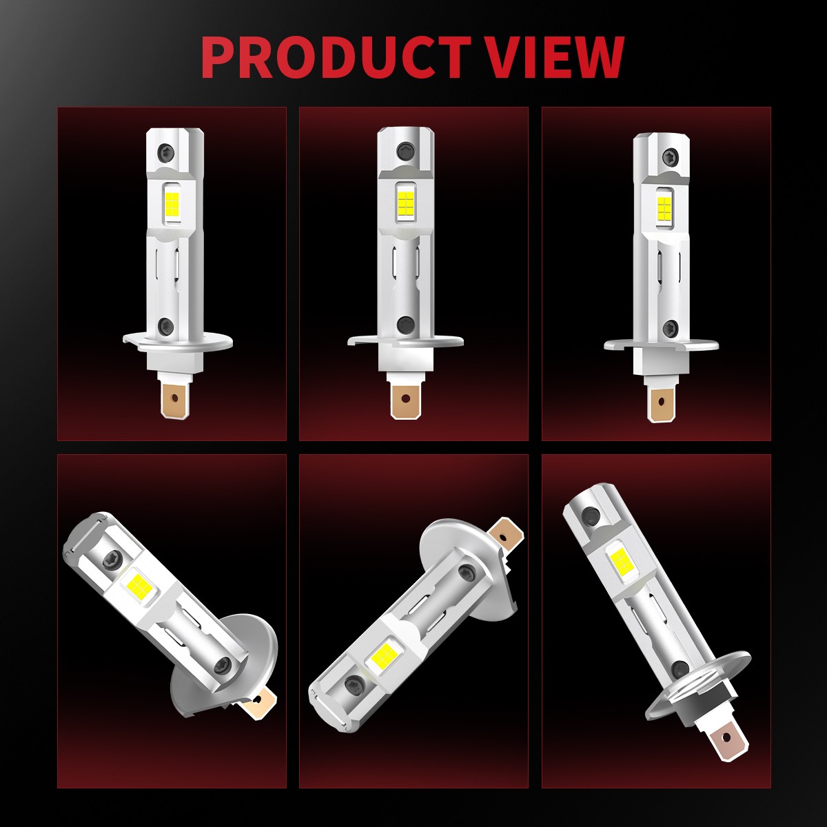 2x LASFIT H1 LED Low Beam or High Beam Headlight Bulbs 6000LM 6000K Clear White