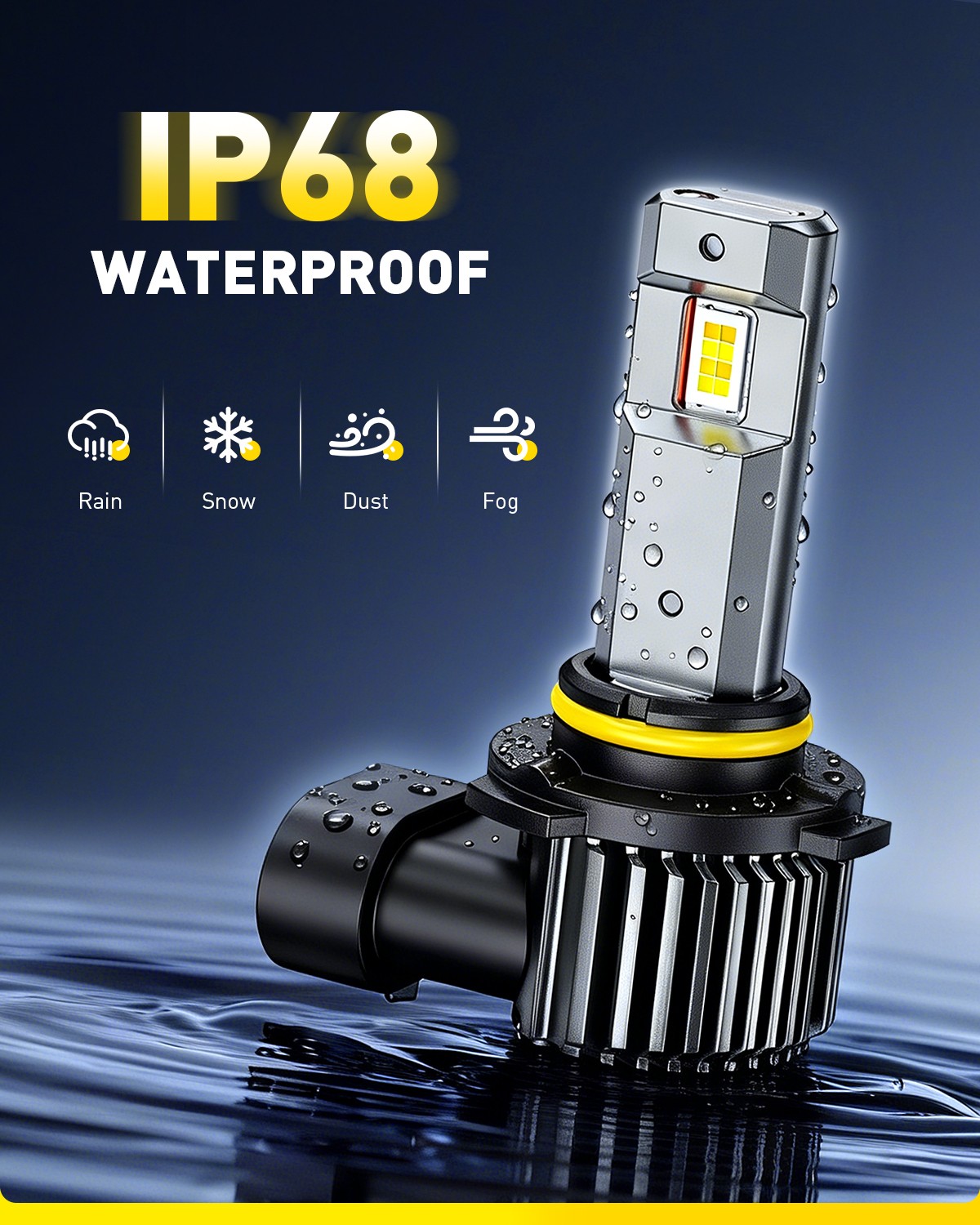 9005 HB3 Switchback Headlight White Yellow Daytime Running Light Bulb Fog Lamp