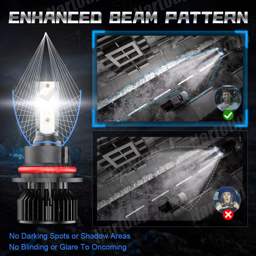 For FORD Ranger 1990-2011 LED Headlight Kit 9007 HB5 6500K White Hi/Lo Csp Bulbs