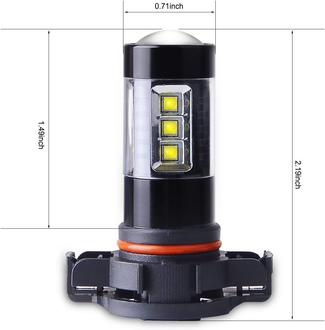 80W 2504 LED Fog Lights Bulbs 12276 Upgrade, 6000K Xenon White PG20/7 Base Ex…