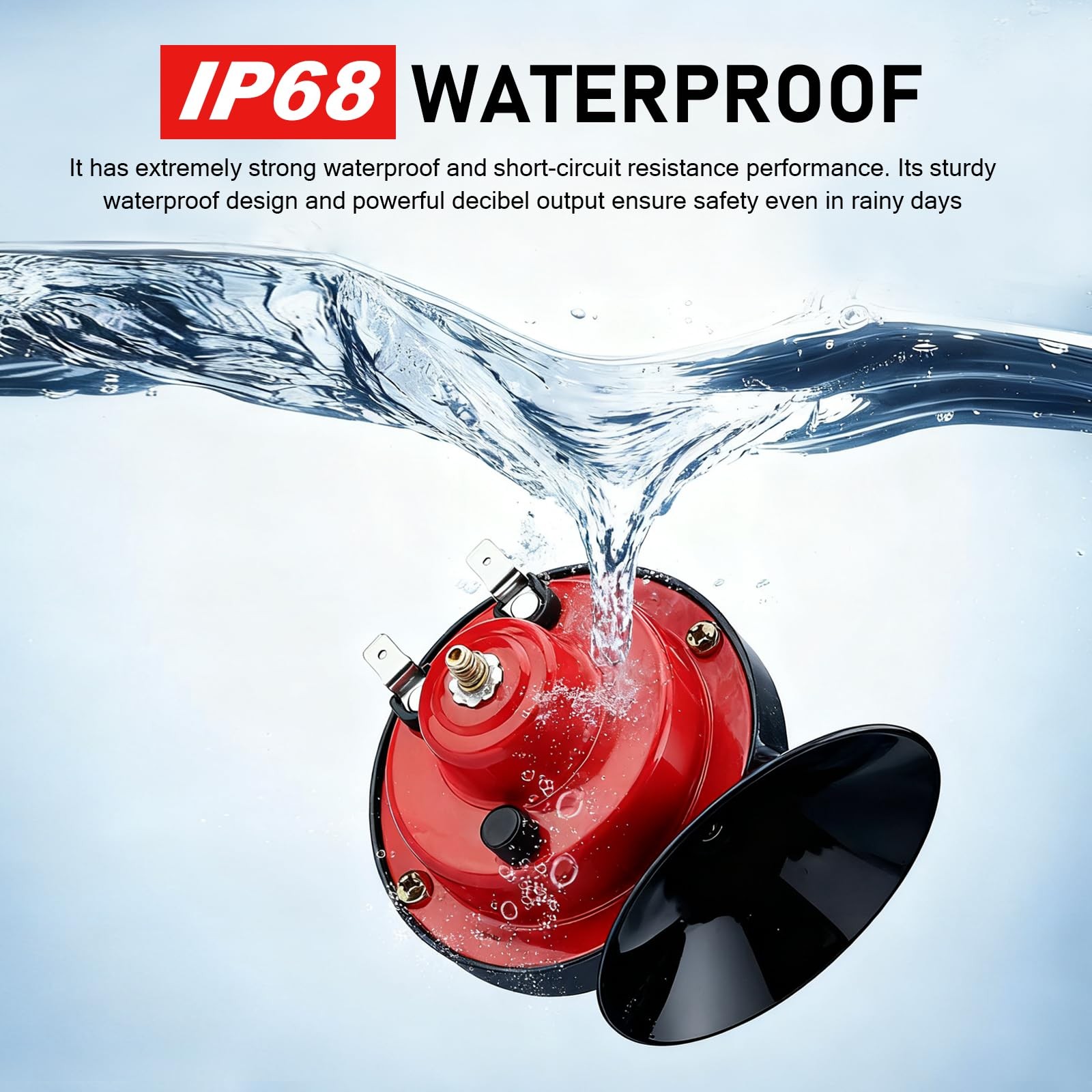 2 PCS 300DB Loud Train Horn 12V Waterproof Air Electric Snail Upgrade Red