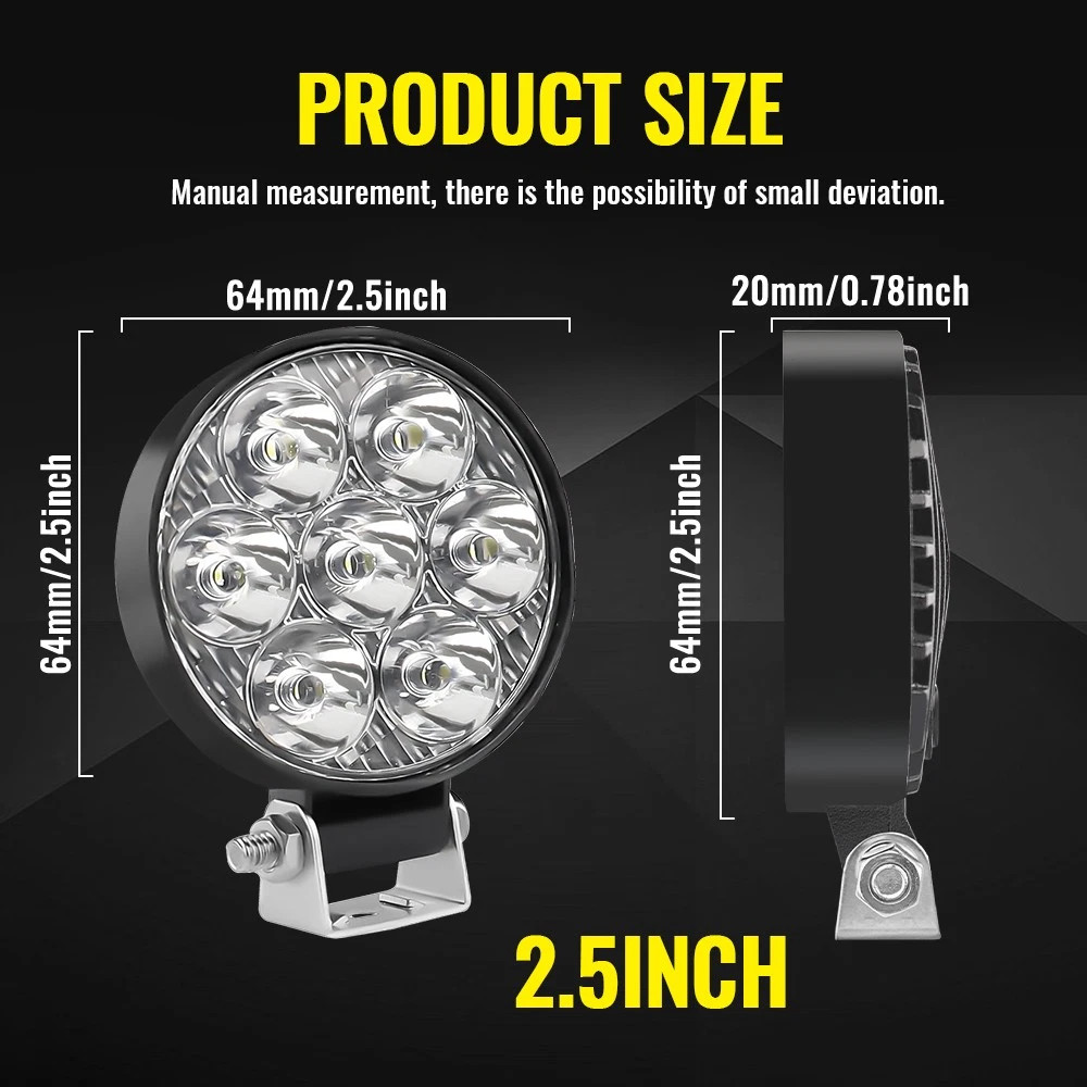 2“inch ED Work Light Flood SPOT Lights Fit Truck Off Road Tractor ATV Round USA