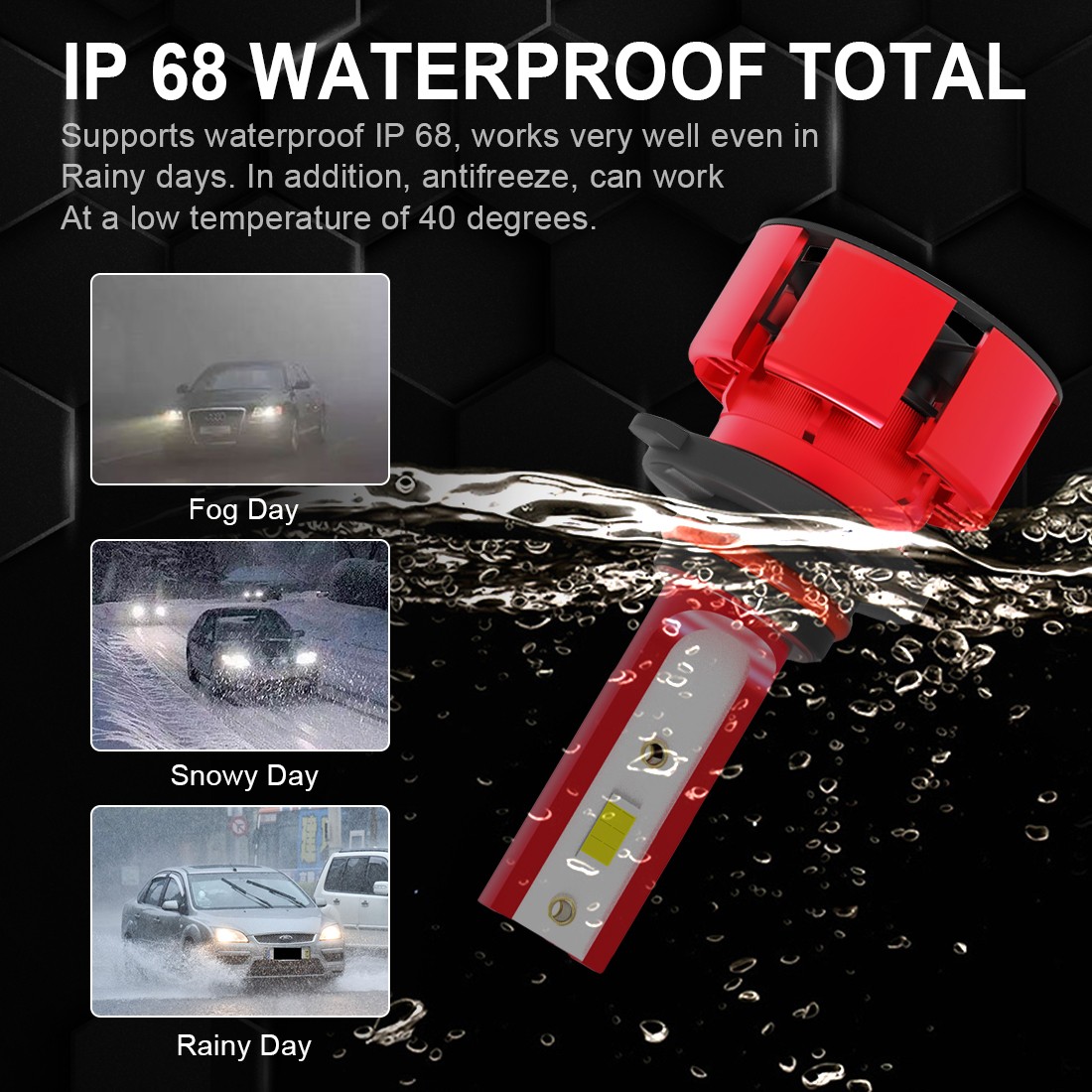 H11 9005 LED Headlight KIT Combo Bulbs 6000K High&Low Beam For Honda Pilot 06-18