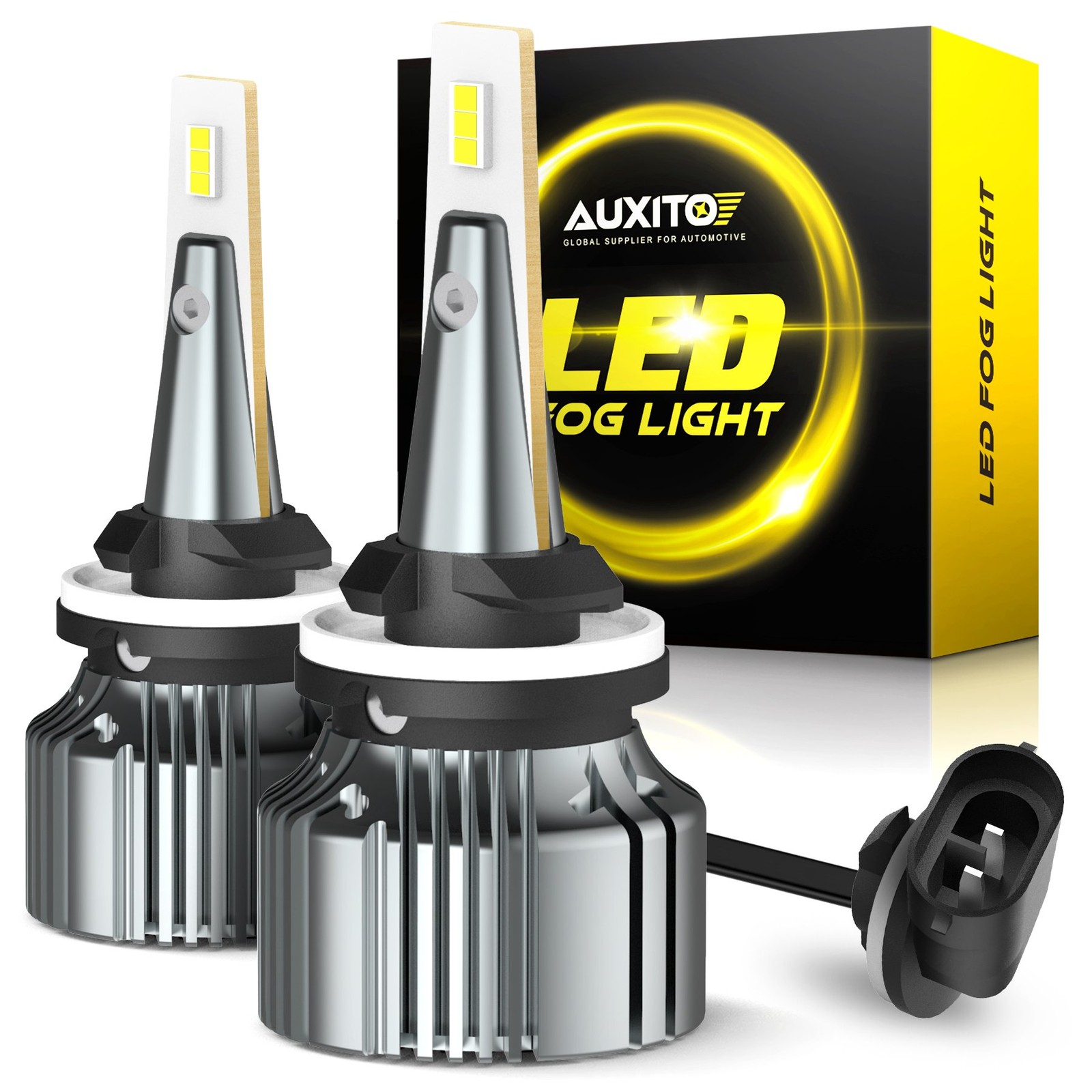 AUXITO H27W/2 881 White LED Fog Light Bulbs DRL Conversion Kit 6500K White N