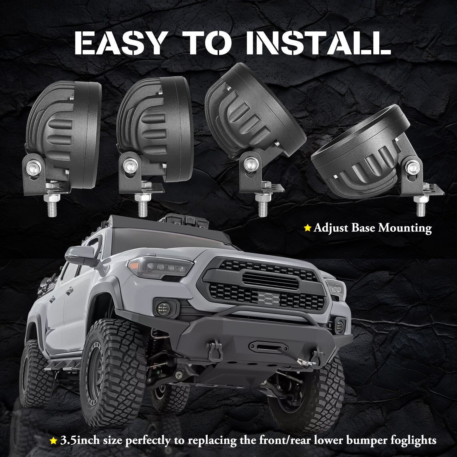 2X 3.5″ SAE LED Fog Lights Round Driving Spot Pods Street Legal DOT Approved 12V