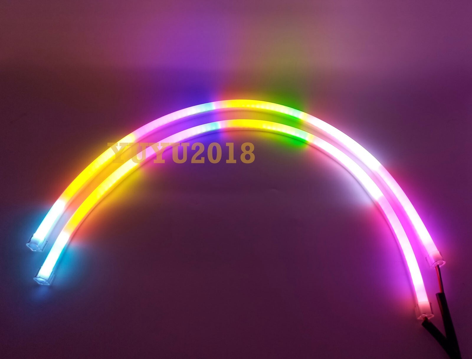 2*60cm LED strip Flow series Chasing RGB for headlight DRL Dream color signal