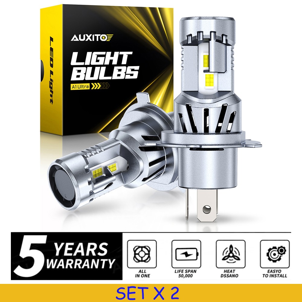 4PCS 9003 H4 Headlight LED Bulb Conversion Bright White 6500K AUXITO A1ULTRA