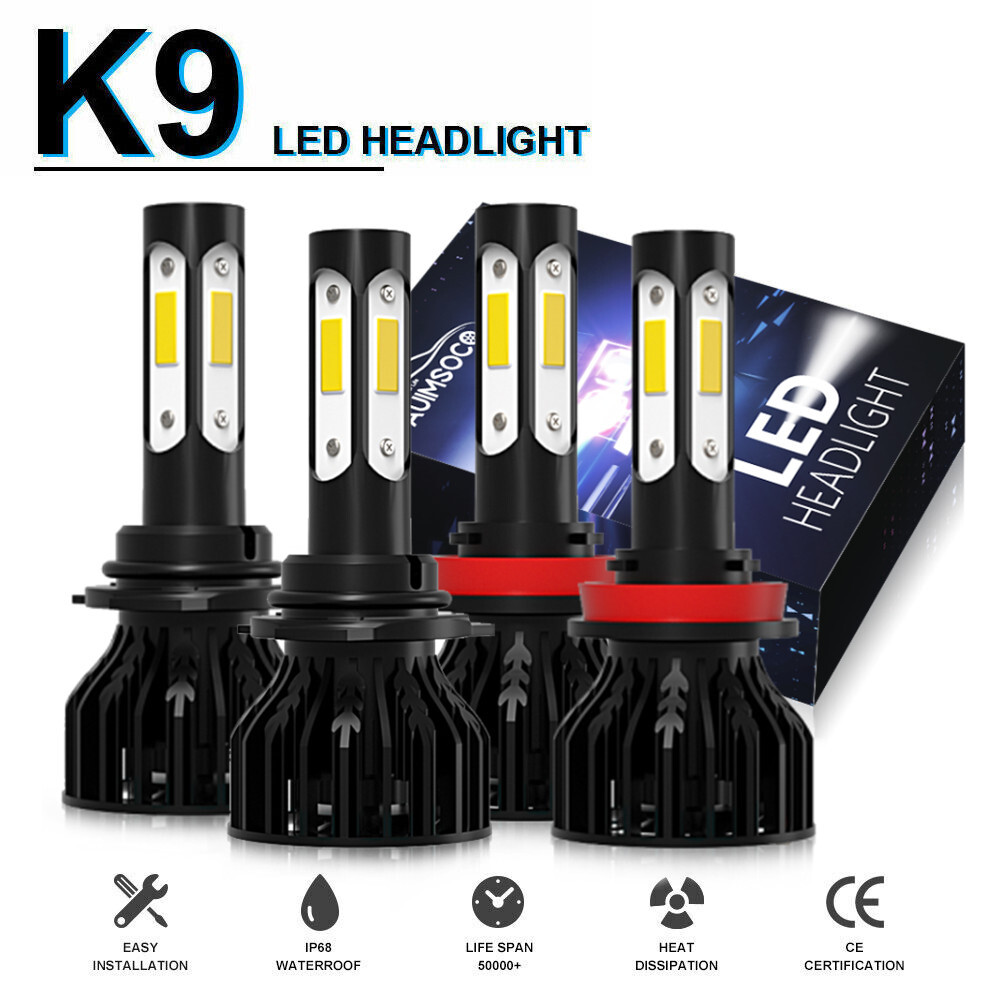 9005+H11 Bombillos LED Focos Para Auto Carro Luz De Coche Faros Faro Delantero