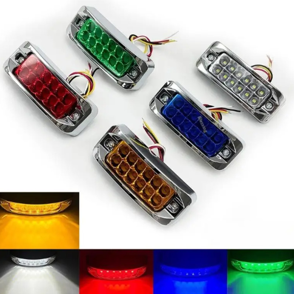 10Pcs 12LED Side Marker Lights Clearance Lights For Trailer Truck Lorry 12V-24V