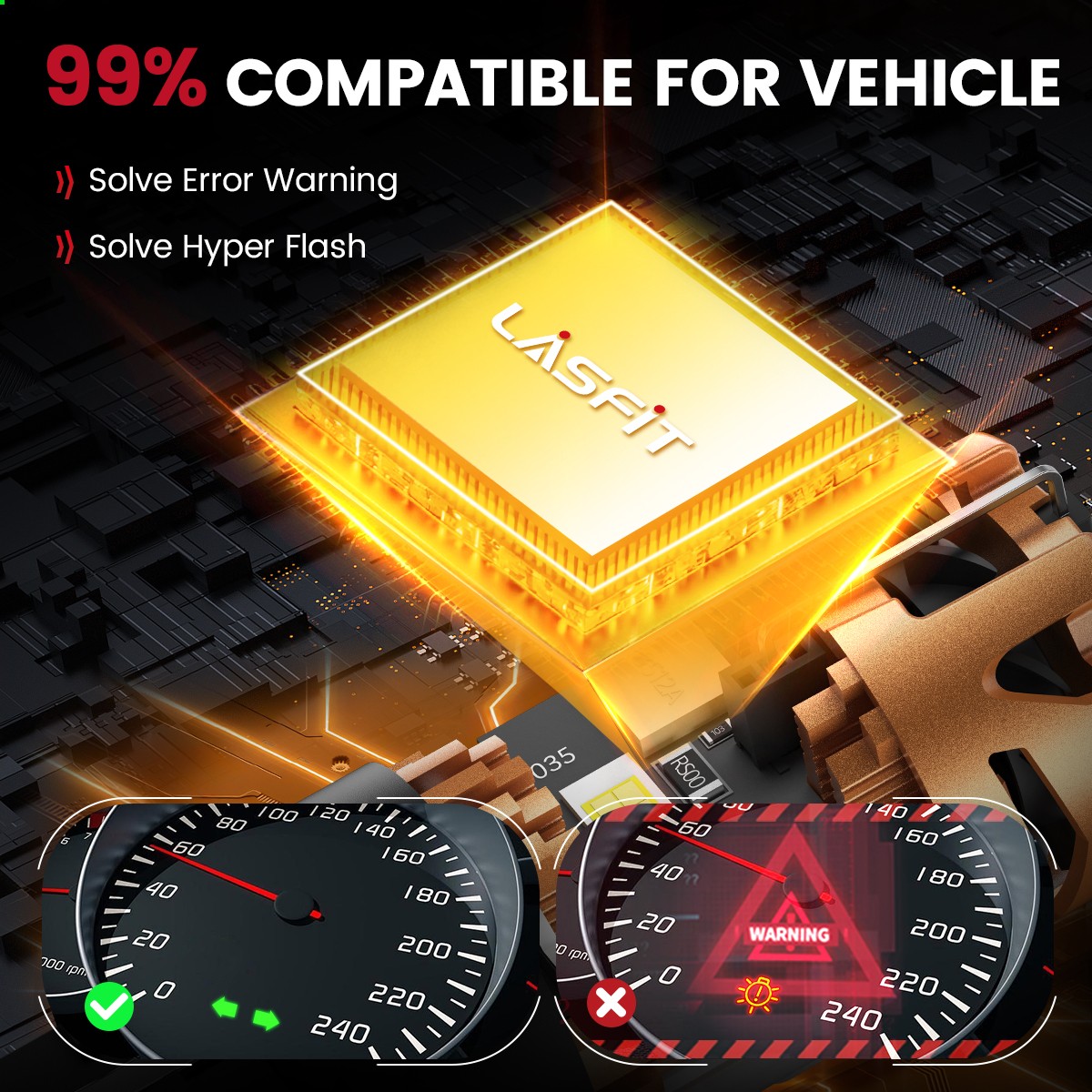 LASFIT 3157 3057 Canbus LED Backup Reverse Light Bulb White 48W 6000K Error Free