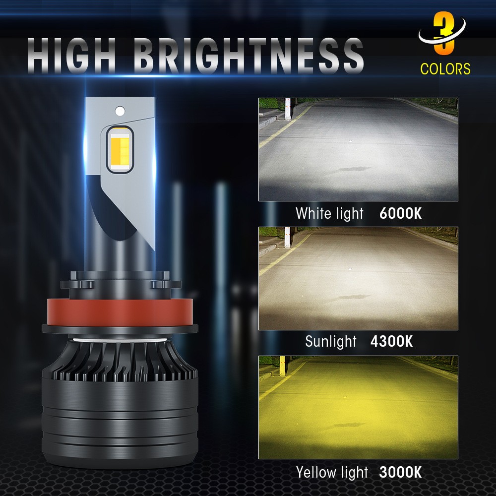 CAN BUS 9005 H11 LED Headlight Combo White Light Bulb High Low Beam 4PCS