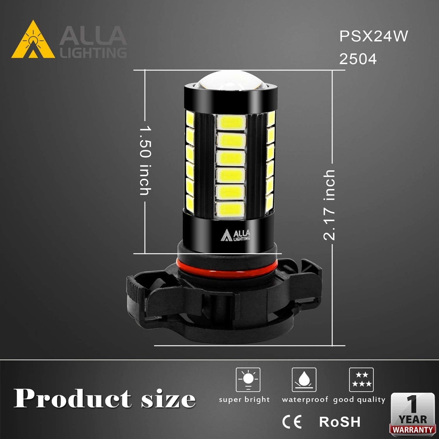 Upgrade Your Fog Lights: 2504 LED Bulbs, 6000K White Light, Long Life 30,000 hrs