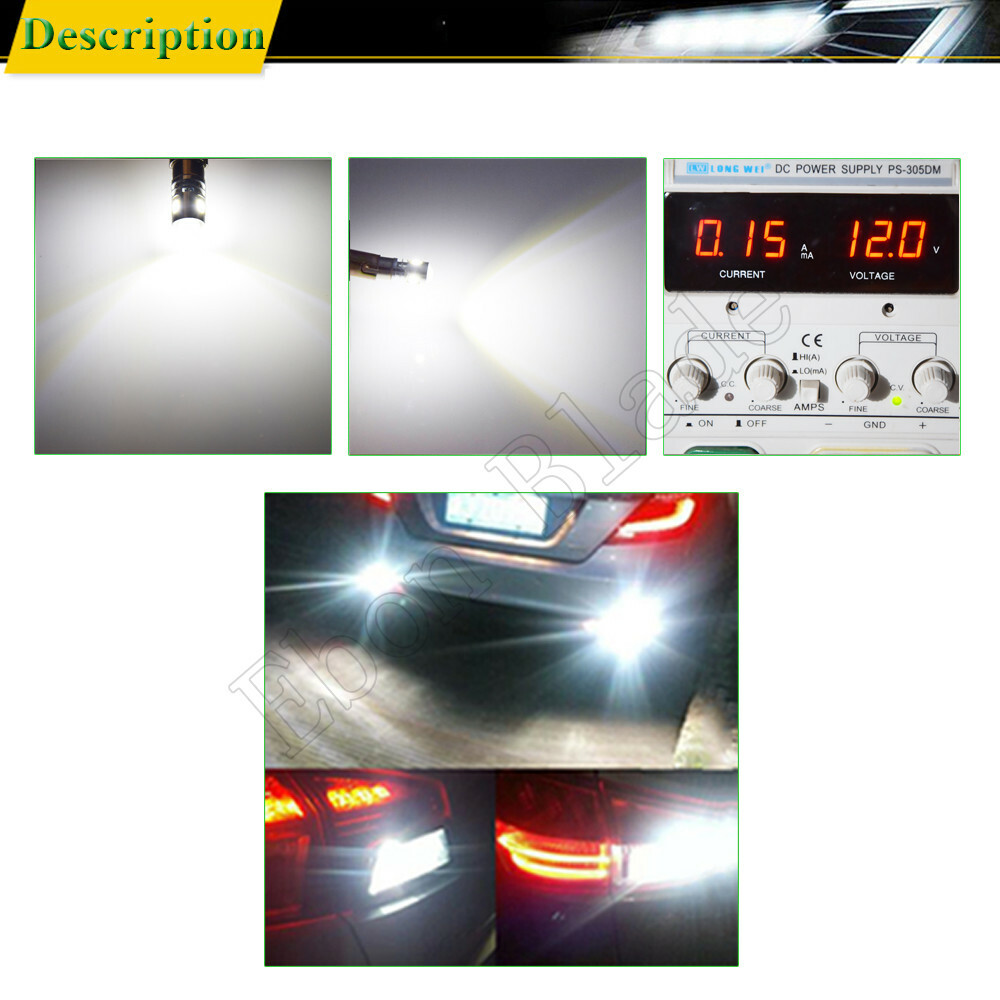 2Pcs BAX9S H6W Car LED Bulb Interior Dome Side Wedge Light Lamp White 10V-30V DC