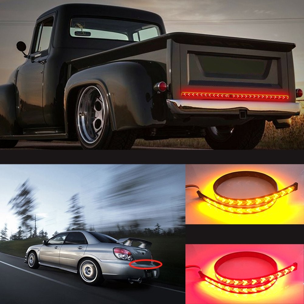 60″ Truck 3 Row LED Tailgate Light Bar Reverse Brake Turn Signal Stop Tail Strip