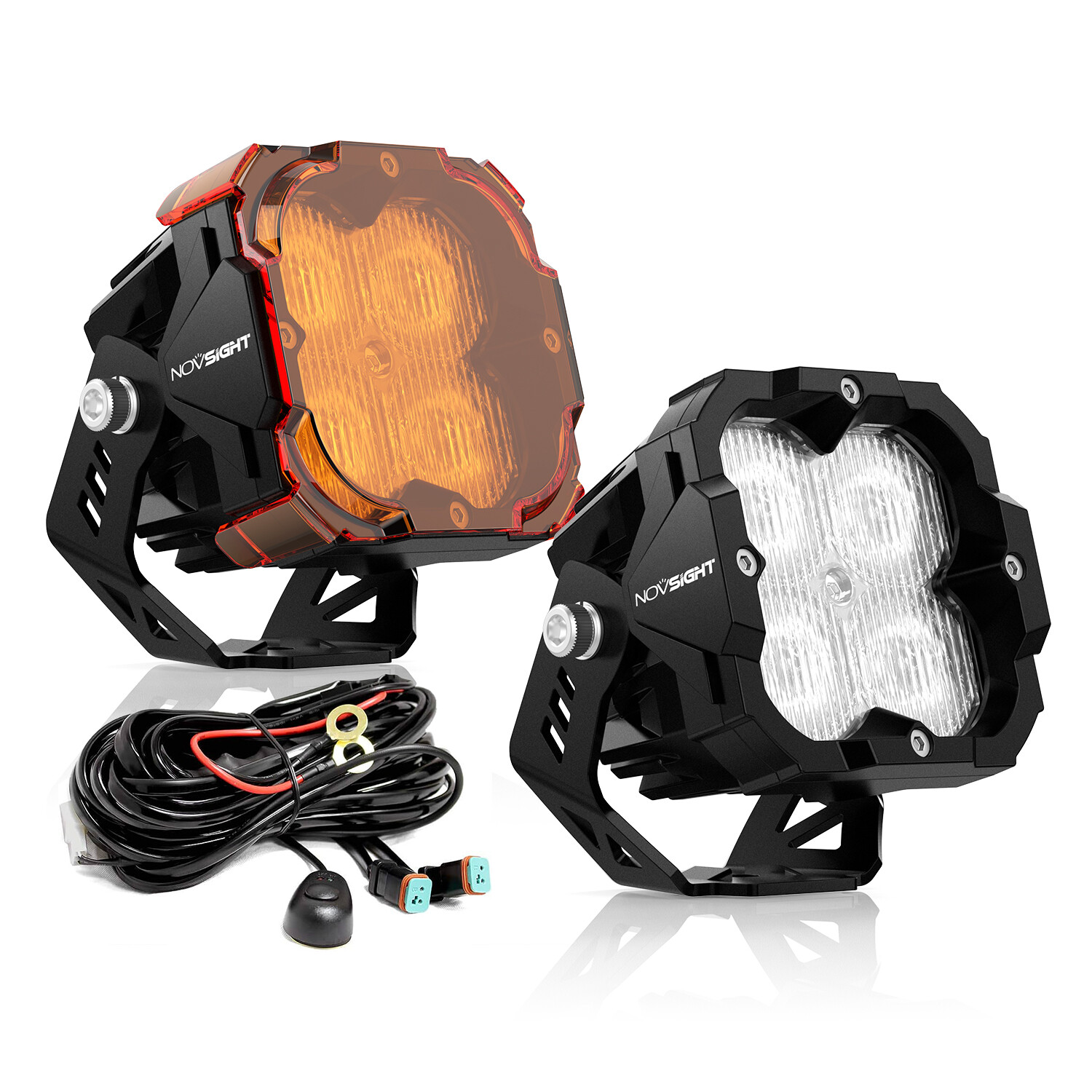 NOVSIGHT 3″ LED Off Road Pods Work Lights Ultra Bright For Jeep Truck ATV SUV