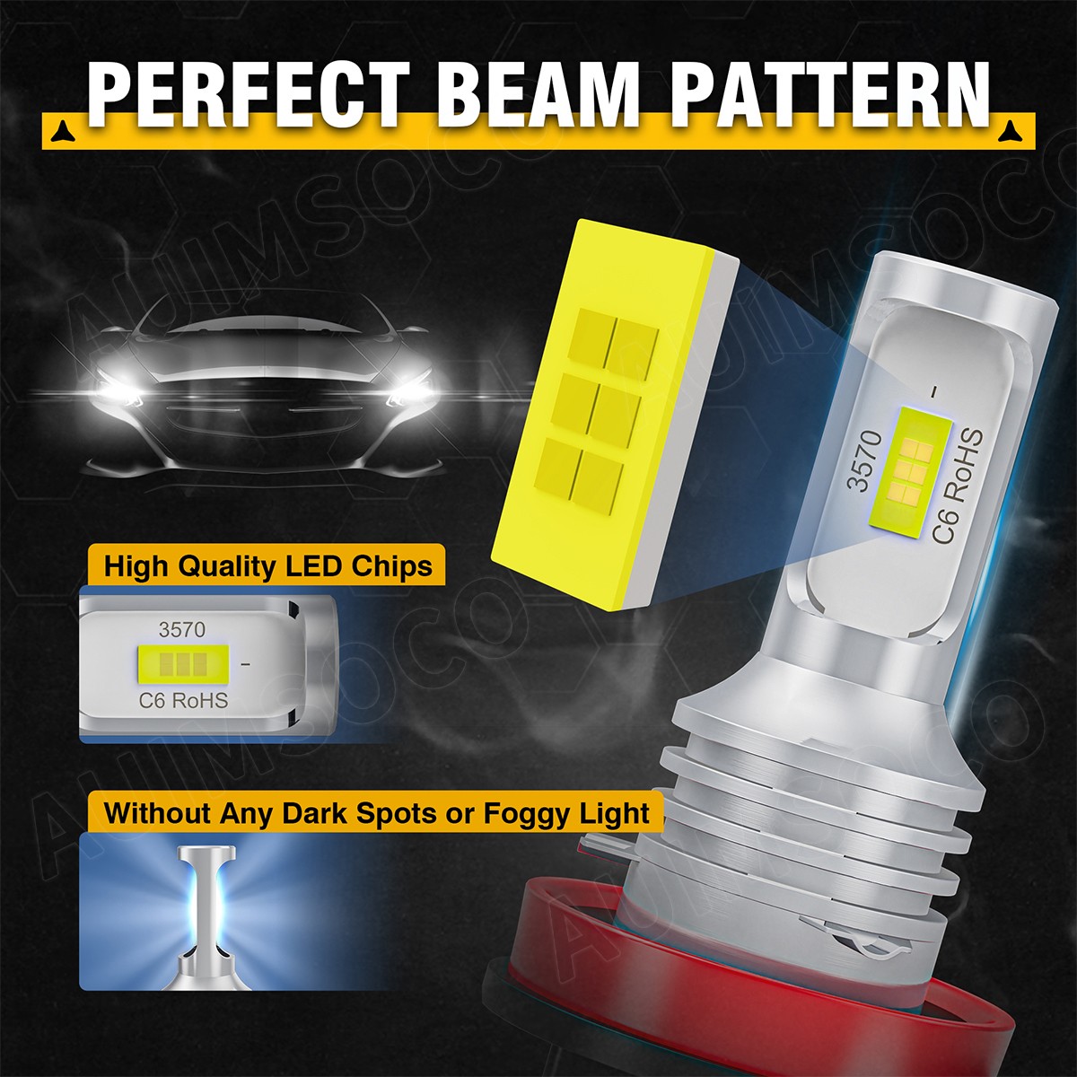For GMC Terrain 2010 2011-2015 6x Combo LED Headlight LOW Beam Light Bulbs 6K