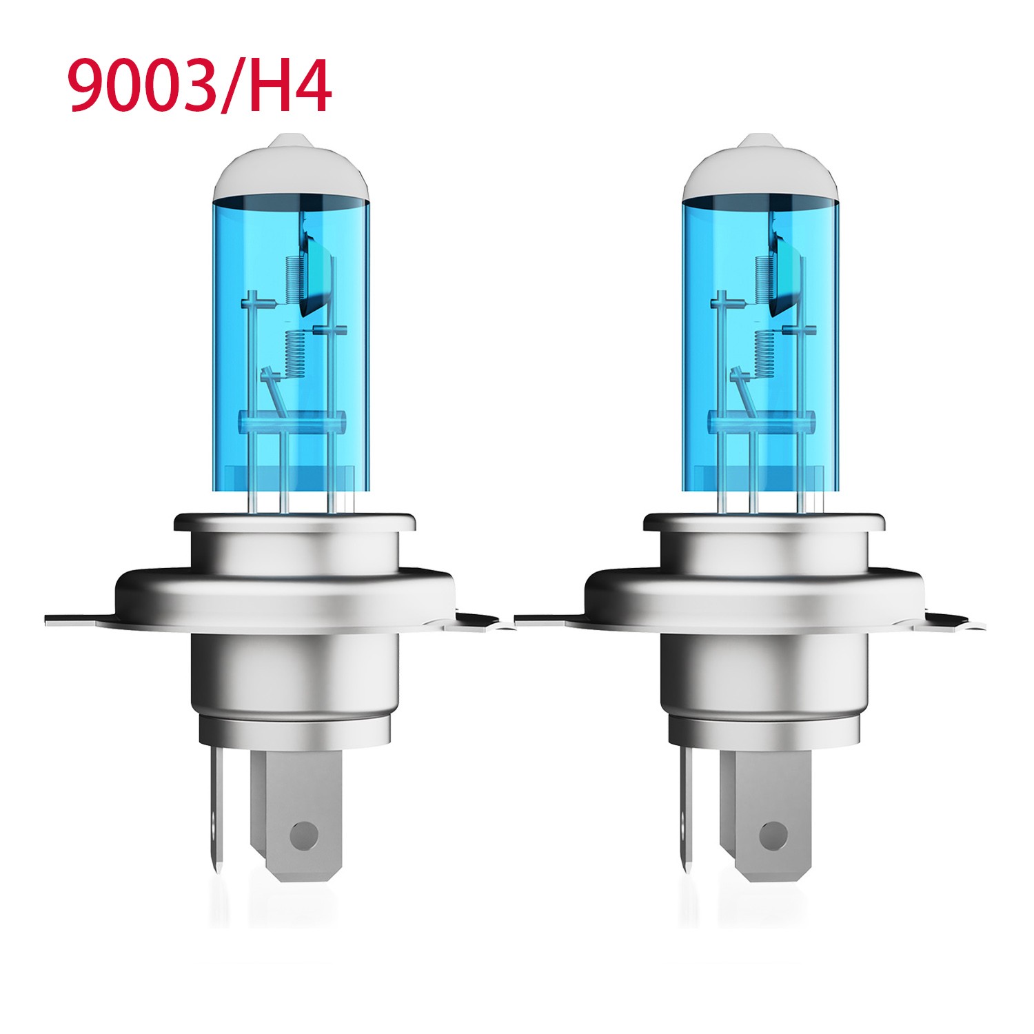 H4/9003 Halogen Headlight Super Bright Bulbs Kit White 6000K High/Low Beam 2PCS