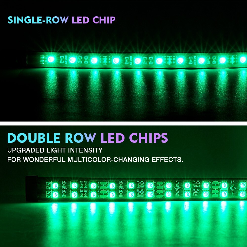 6PCS Double Row LED RGB Light Strip Neon Underglow LED Kit Remote For Subaru WRX