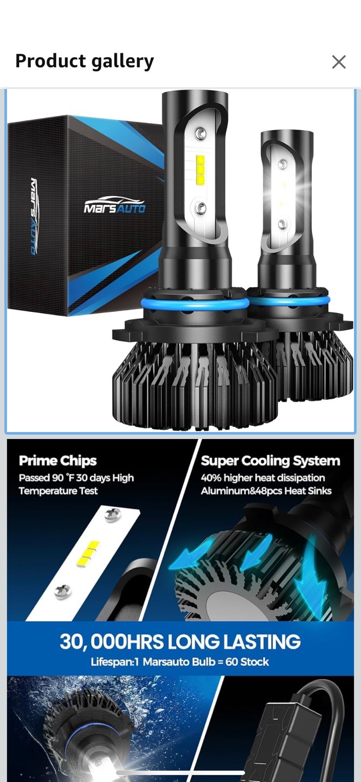 Marsauto 9006 Bulbs HB4 HB4U 9006XS Fog Bulb 12 CSP Chips Cool Bright Pack of 2