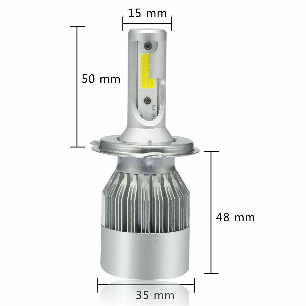 Fit 1982-1987 Chevrolet El Camino 4pcs 4X6 inch GLASS LED Headlights Hi/Lo Beam