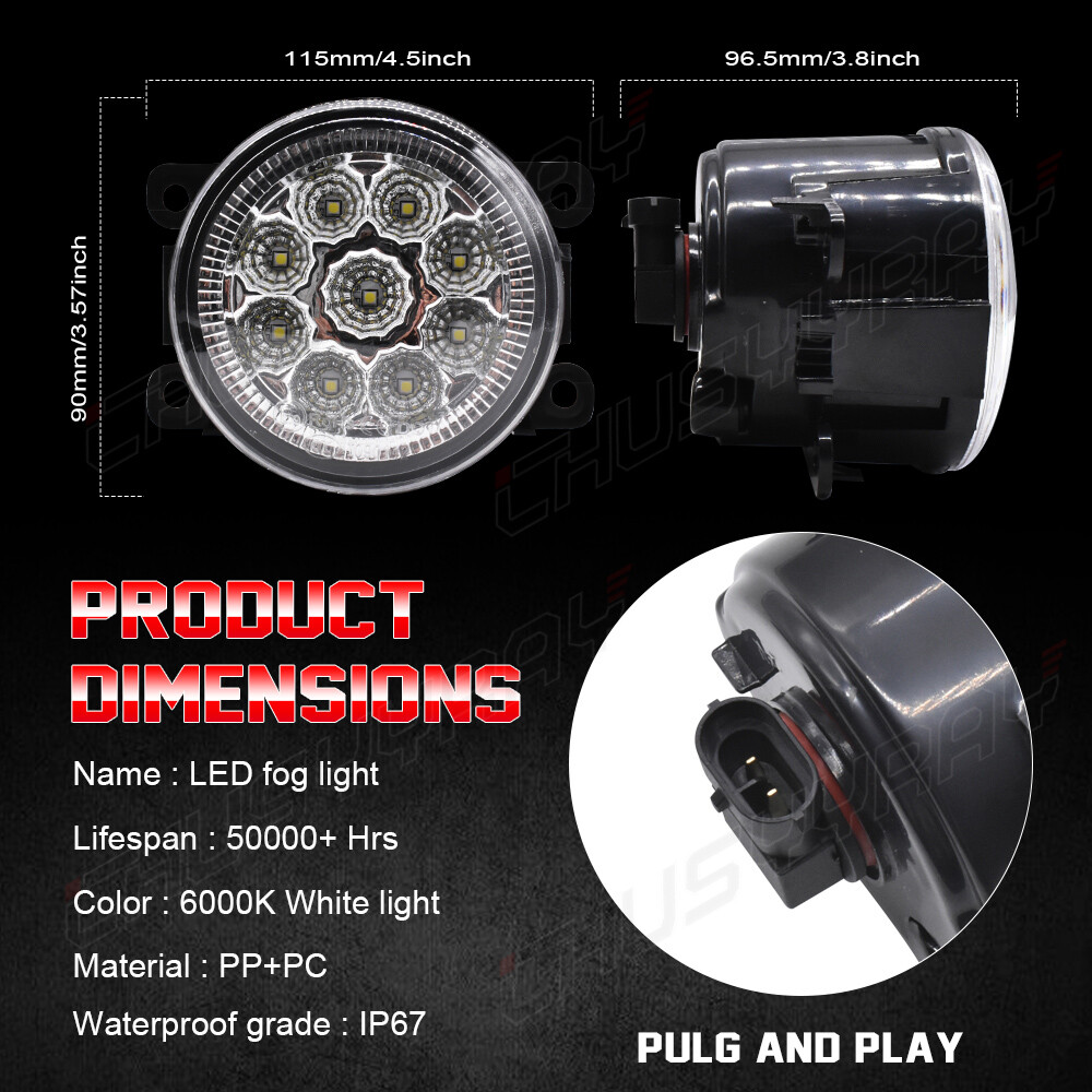 LED Front Left&Right Bumper Fog Light Driving Lamp For Acura TL 2012-2013 2014